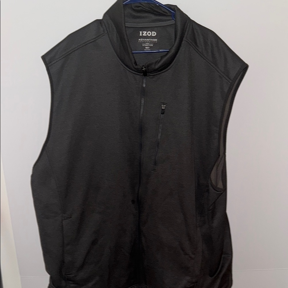 Izod Gray Stand-Up Collar Vest for Casual Wear